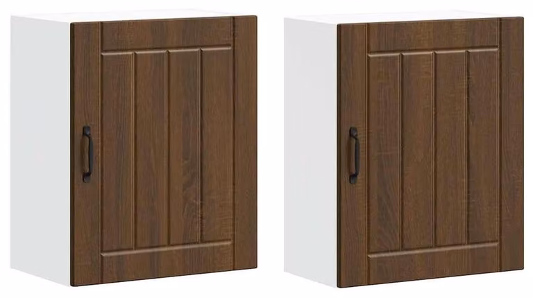 Pensili da cucina 2 pz Lucca in Legno Multistrato color rovere Marrone