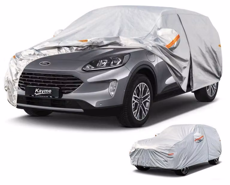 Copertura per auto impermeabile e traspirante, compatibile con Ford Kuga (2019-2025), colore argento