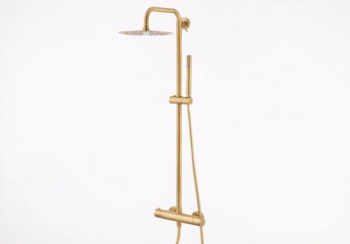 Colonna doccia esterna acciaio inox WELLNESS STEEL V08233 - Oro Spazzolato