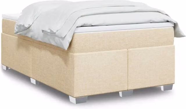 Giroletto a Molle con Materasso Crema 120x190 cm in Tessuto 3285121