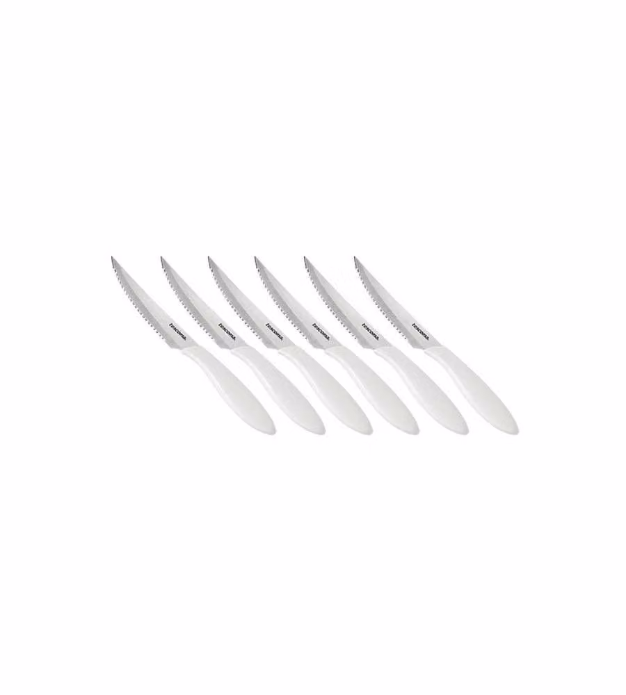 Set di 12 coltelli da bistecca Tescoma Presto in acciaio inossidabile, colore rosso e bianco, lama da 6 cm