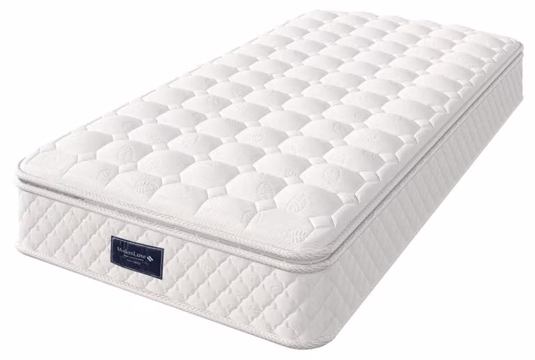 Materasso a molle insacchettate da 90x200 cm con 7 zone in schiuma fredda, materasso a molle insacchettate modello H3, altezza 25 cm, rivestimento in microfibra di poliestere, colore bianco