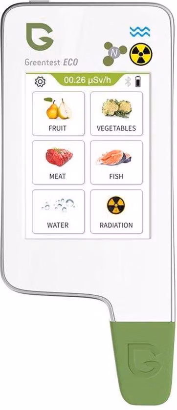 Contatore Geiger e analizzatore di ossido di azoto per l'analisi di alimenti e acqua
