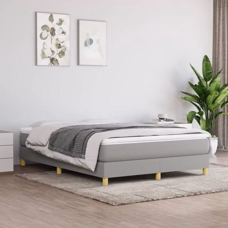 Maison Exclusive - Giroletto a Molle con Materasso Grigio Chiaro 140x190cm Tessuto
