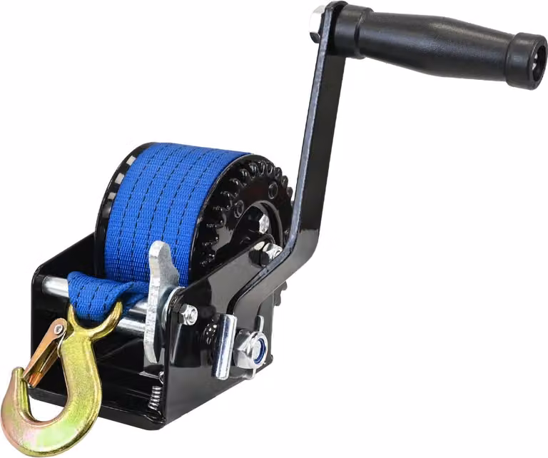 Argano a nastro 360 kg Lunghezza del nastro 8 m Larghezza del nastro 5 cm con gancio di carico Leva di bloccaggio Manovella Ergonomico