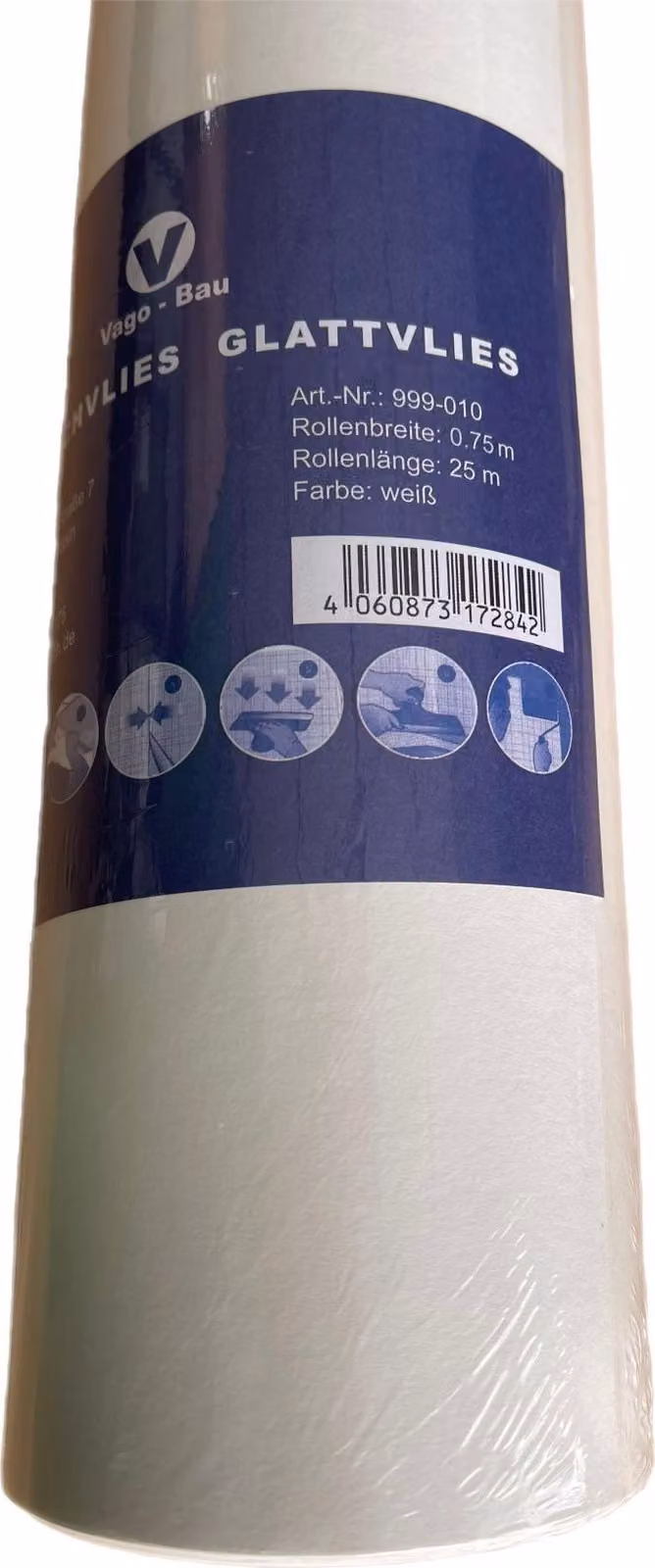 1 rotolo di tessuto non tessuto per pittura, dimensioni 25x0,75 metri, peso 150 g/m², ideale per la decorazione delle pareti