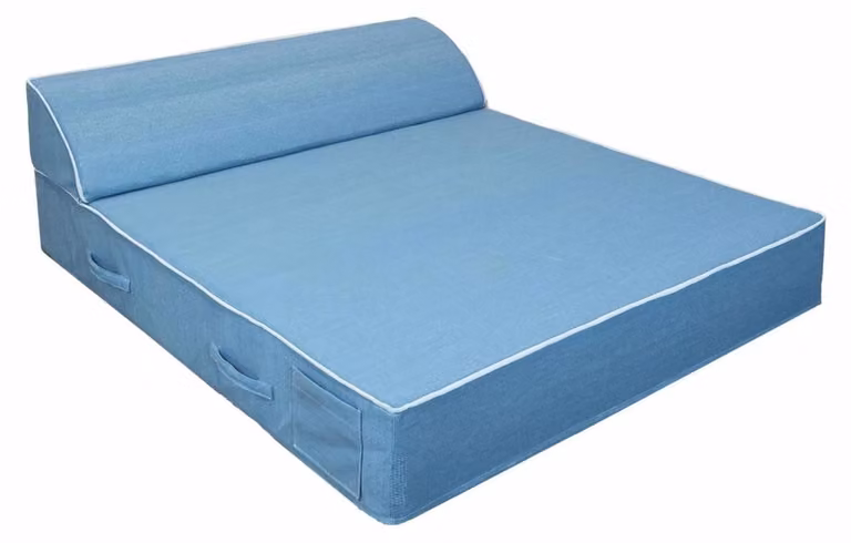 Casa Padrino Lettino da giardino doppio azzurro/bianco 180 x 160 cm - Accessori per hotel e giardino