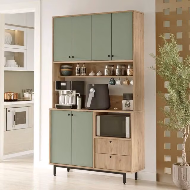 Madia Pianella, Credenza 2 Cassetti, 120x36x205h cm Verde