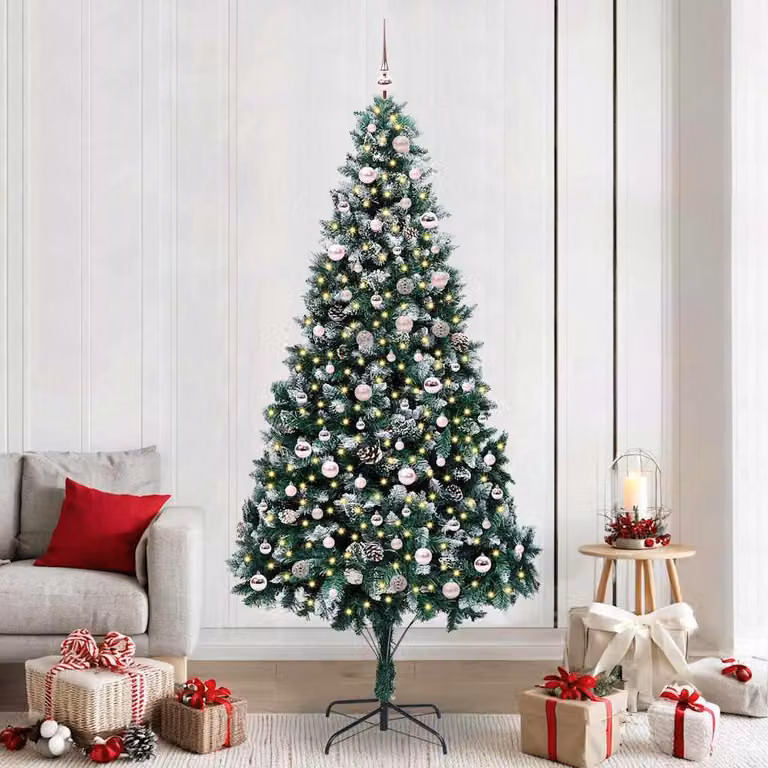 Maison Exclusive - Albero di Natale artificiale con 300 LED e supporto, verde, 240 cm