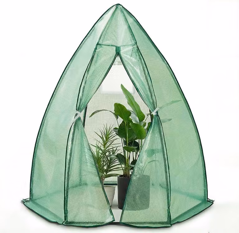 VOUNOT® Serra in foglio per balcone, giardino, tenda per lo svernamento delle piante, serra per pomodori stabile e resistente all'inverno, 160x160x180cm Verde