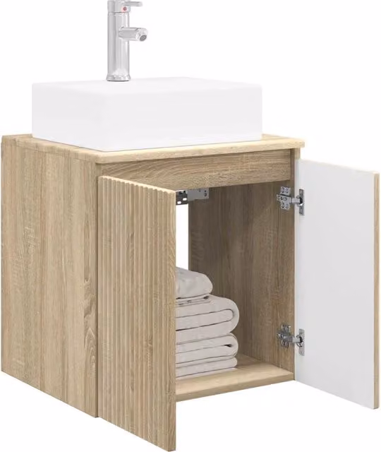 Mobile Lavabo da Parete DESIGN IN in Rovere Sonoma, L 49,5 cm x P 41 cm x H 62,5 cm