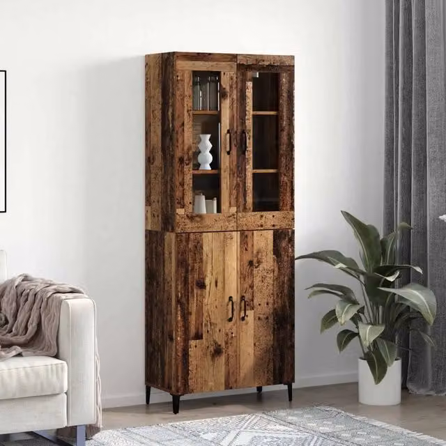 Credenza 2 pz Legno vecchio 69,5 x 34 x 180 cm 3394587