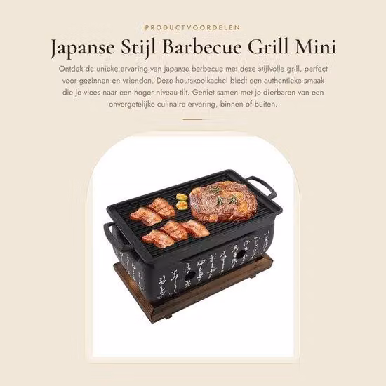 Griglia per barbecue in stile giapponese - Mini fornello a carbone - Ideale per momenti conviviali - Hibachi per yakiniku - Perfetta per il campeggio