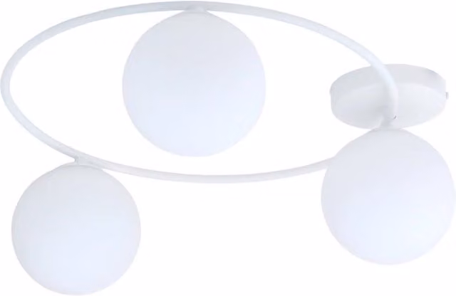 Plafoniera Emibig Moderna in Vetro Bianco con 3 Luci E14 Dimmerabile
