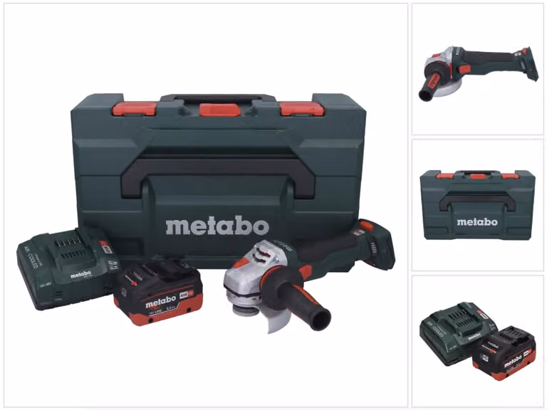 Smerigliatrice angolare a batteria Metabo WB 18 LTX BL 15-125 Quick 18 V 125 mm Brushless + 1x batteria da 5,5 Ah + caricabatterie + metaBOX