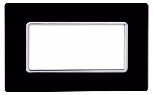Placca compatibile Bticino Matix 4 moduli vetro colore nero