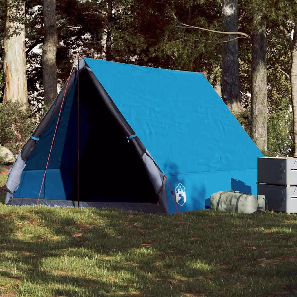 vidaXL Tenda da Campeggio Telaio ad A per 2 Persone Blu Impermeabile