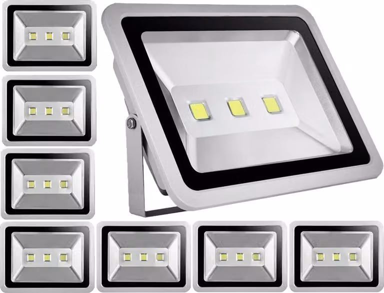 8 pezzi di proiettori LED da 150 W per esterni, Greenmigo, bianco freddo, impermeabili IP65, illuminazione di sicurezza super luminosa per giardino, cortile, magazzino, piazza, cartellone pubblicitario
