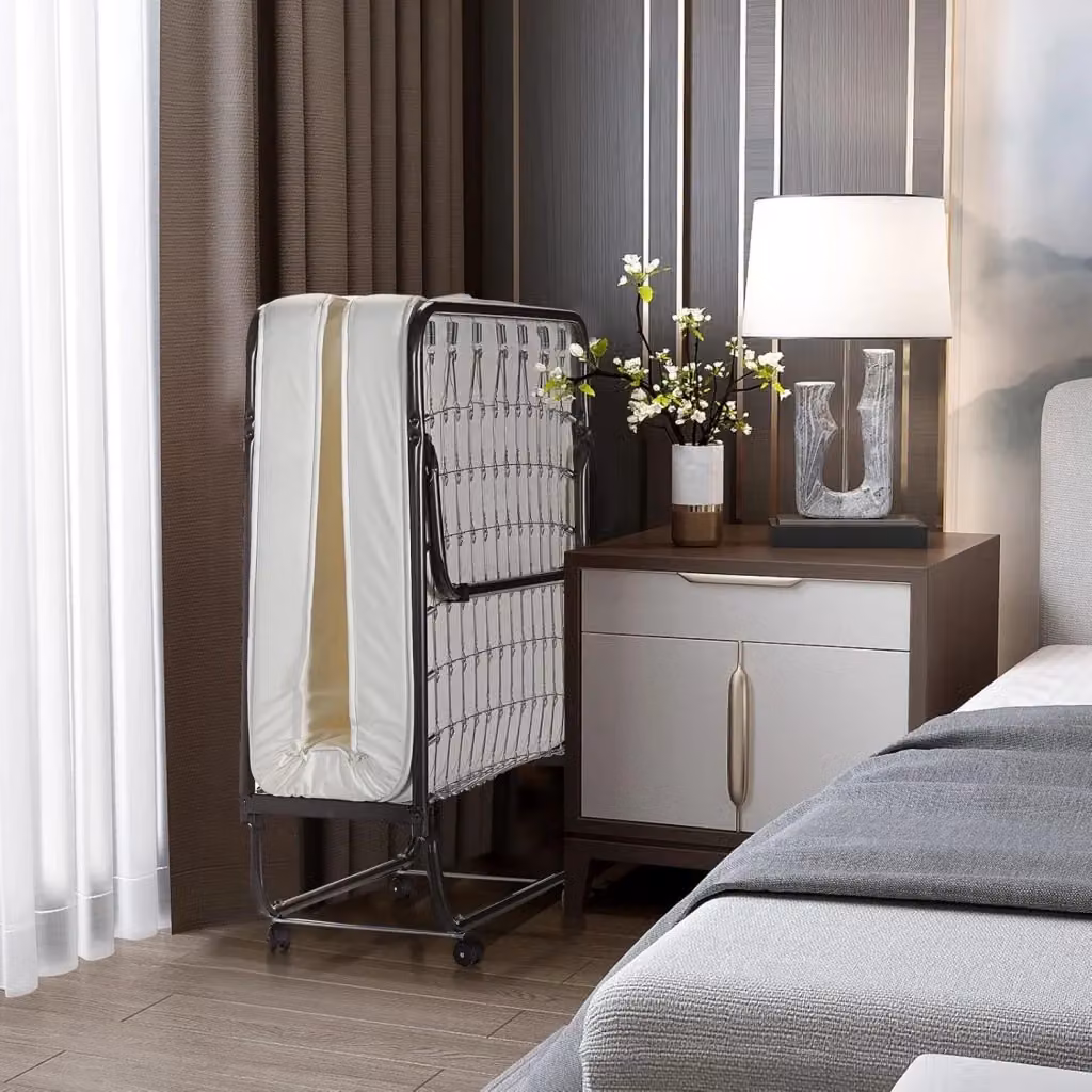 Letto pieghevole Costway con materasso in memory foam e struttura in metallo con ruote, L/P: 190 x 80 cm – 2