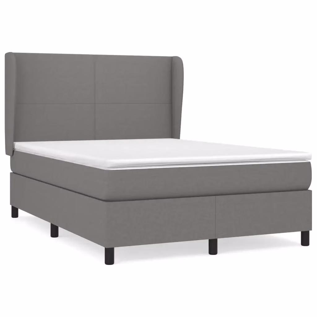 Letto Ibrido vidaXL con Materasso a Molle Grigio e Bianco L/P/H: 193 x 147 x 128 cm – 2