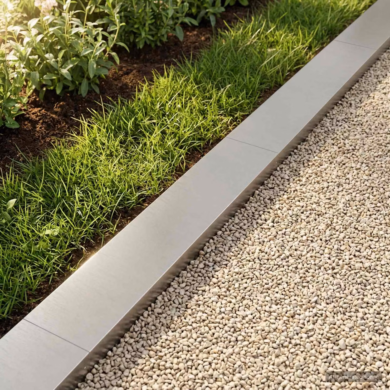 Set di 10 profili di copertura per giardino vidaXL in acciaio inossidabile grigio, L 100 x P 20 x H 5 cm