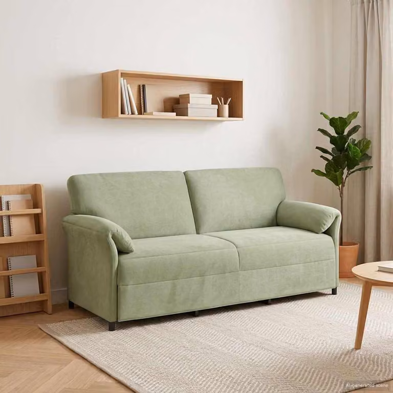 Divano 3-Persone vidaXL in Velluto Verde con Cuscini, Design Moderno e Lineare, L: 198 cm, P: 83 cm, H: 95 cm