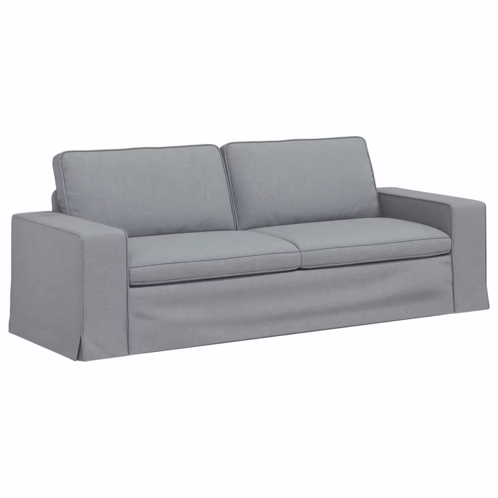 Divano moderno vidaXL in tessuto grigio con struttura in metallo, L: 222 cm, P: 80 cm, H: 82 cm – 2