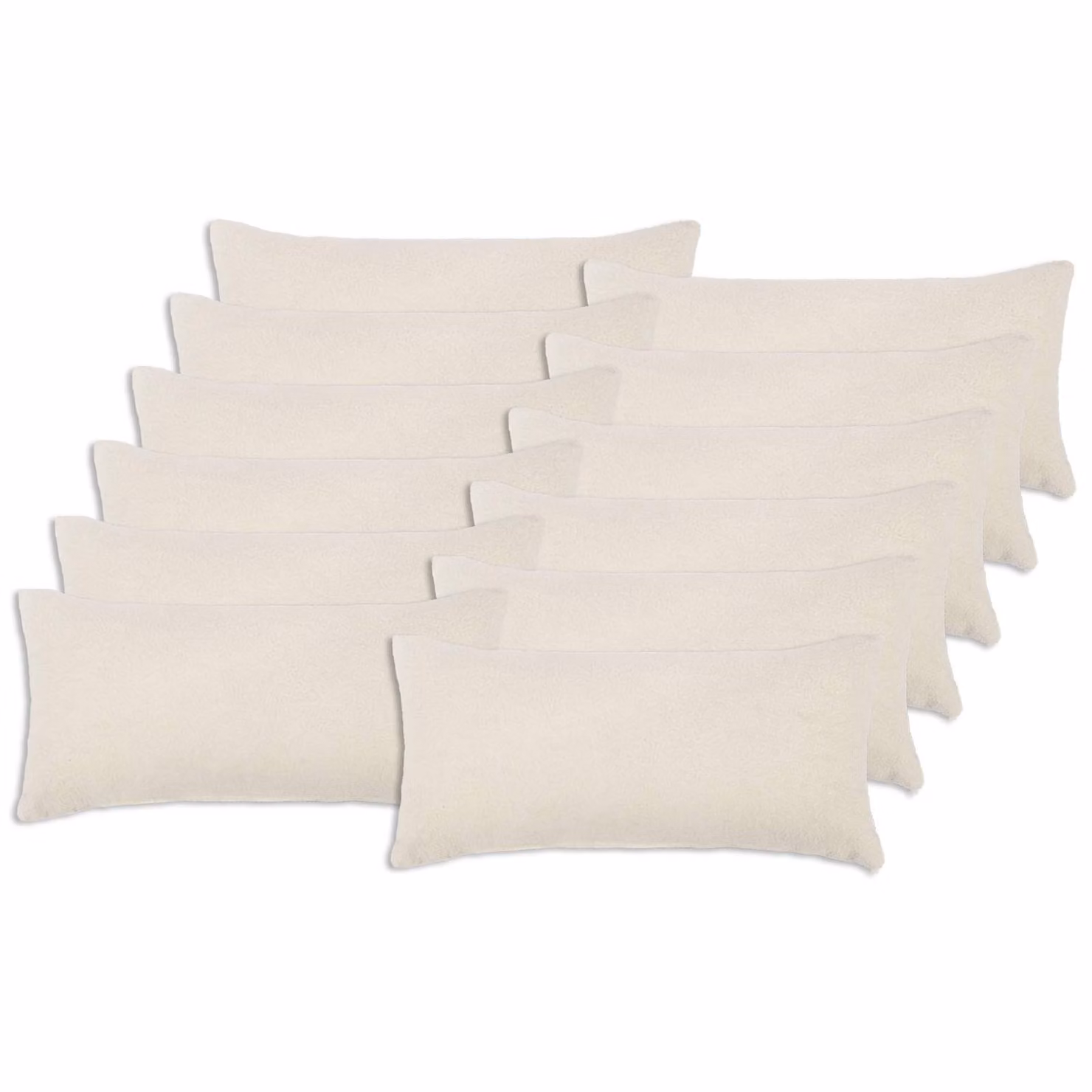 Set di 12 federe vidaXL HEERLEN in tessuto bouclé color beige, L 80 cm x P 40 cm