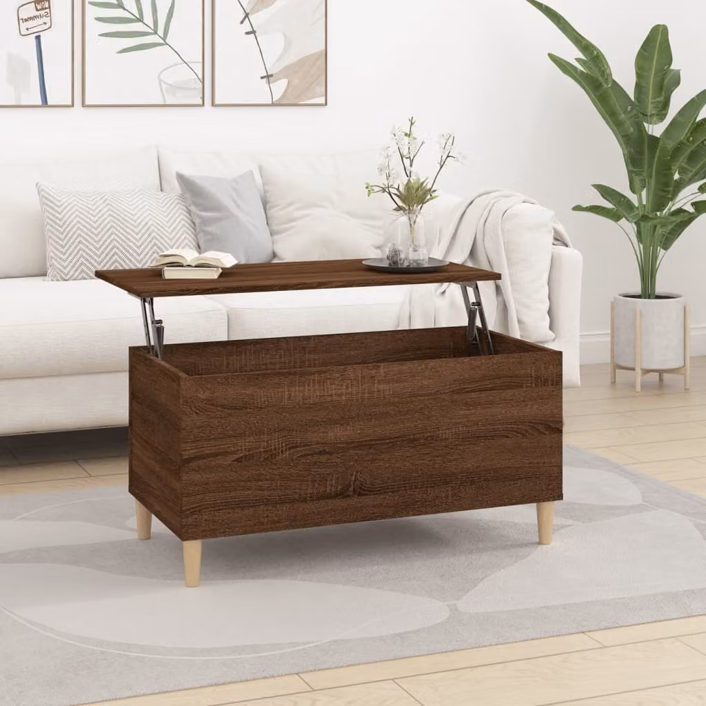Maison Exclusive - Tavolino marrone effetto rovere 90x44,5x45 cm Materiale ligneo