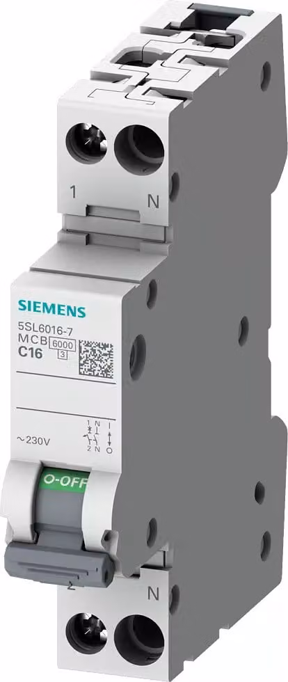 Interruttore magnetotermico Siemens 230 V 6 kA, 1 polo + N / 1 modulo B25 5SL60256
