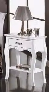Comodino KIVIO in legno laccato bianco