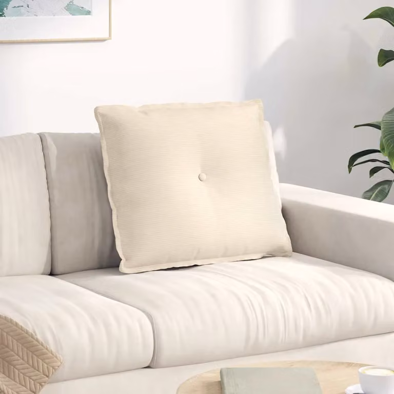 Cuscino per schiena vidaXL in velluto a coste beige L 60 cm x P 50 cm