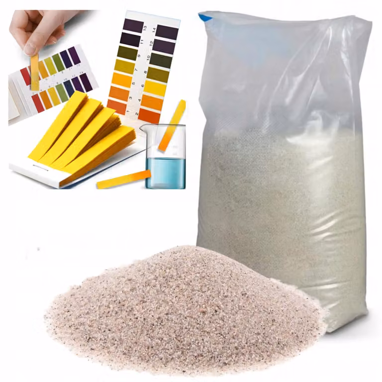 Sabbia per acquario Quarzo 0,4 0,8 mm 10 kg, test pH incluso per filtro e acqua cristallina