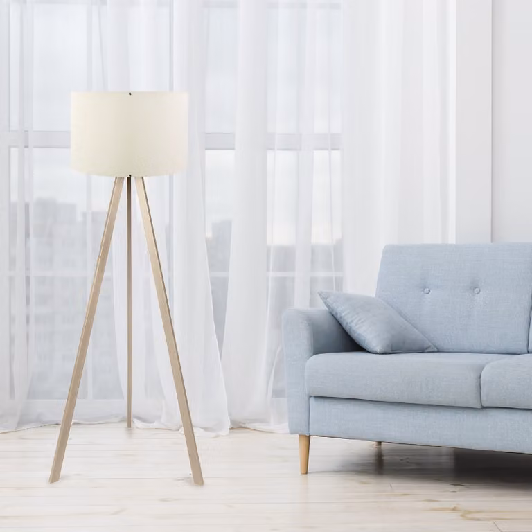 Opviq, AYD-1524, lampade da terra, crema, MDF, 38 x 38 x 140 cm