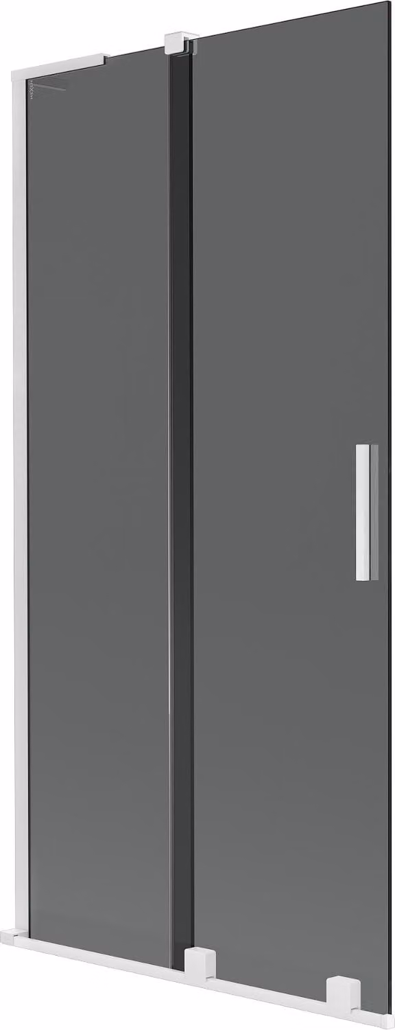 Mexen Velar L paratia per vasca da bagno scorrevole a 2 ante 95 x 150 cm, grafite, bianco - 896-095-003-41-20