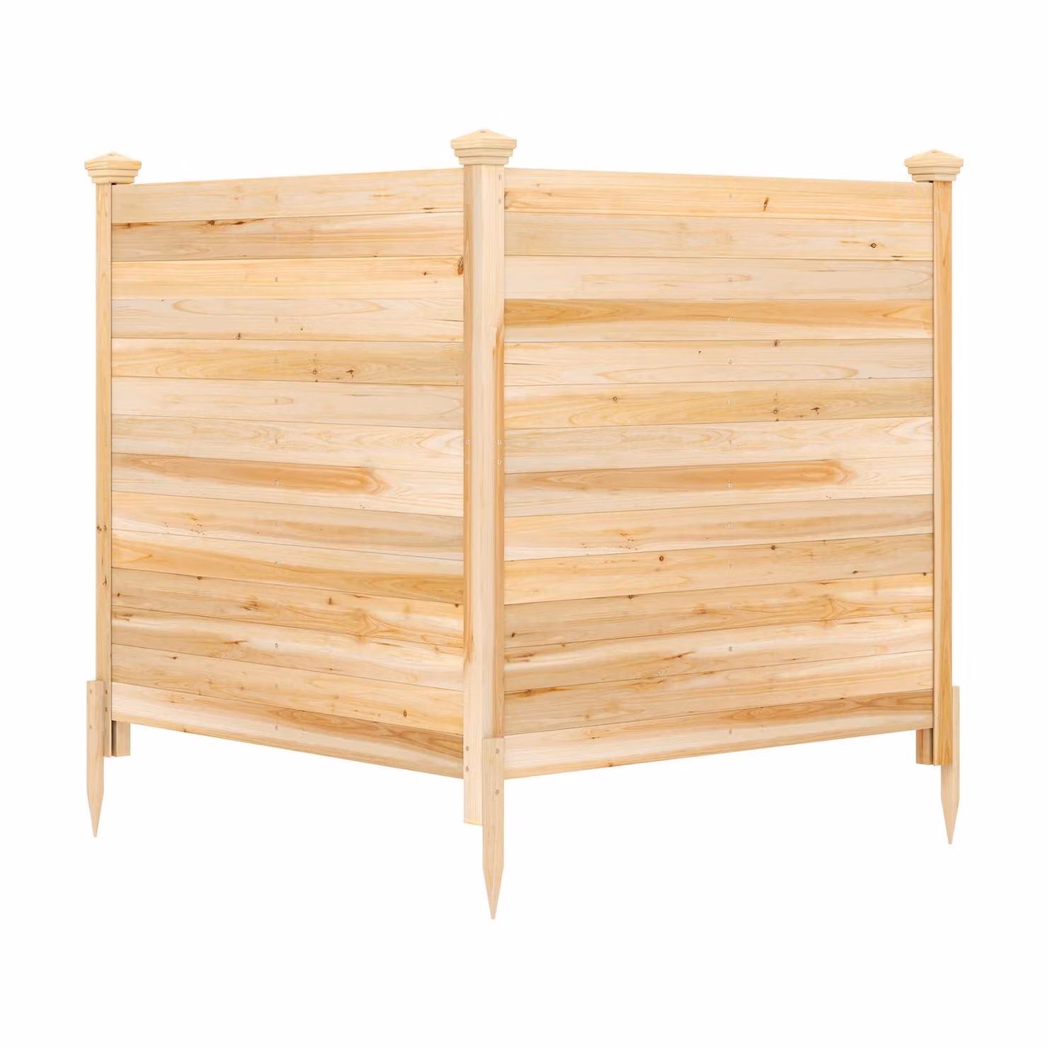 KOMFOTTEU, recinzione divisoria in due parti, realizzata in legno di abete, set di elementi per recinzione che include 3 pali, pannello divisorio per bidoni della spazzatura, condizionatori e impianti per piscine, recinzione in legno per giardino e terraz