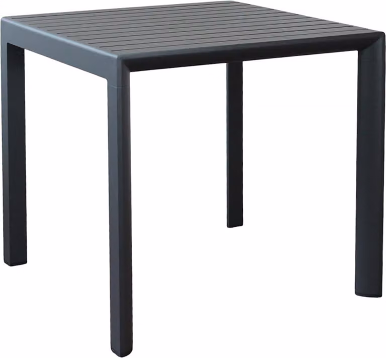 Milani Home - tavolo da giardino quadrato, alluminio, quadrato, 4 posti, antracite, piano 38 x 28 cm
