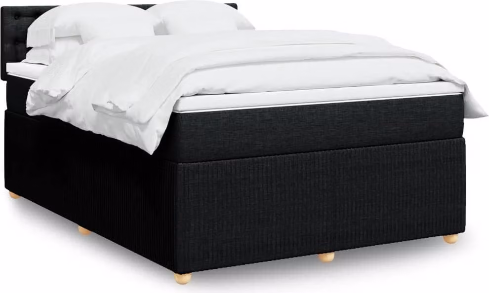 Maison Exclusive - Letto boxspring con materasso nero 140x200 cm Tessuto