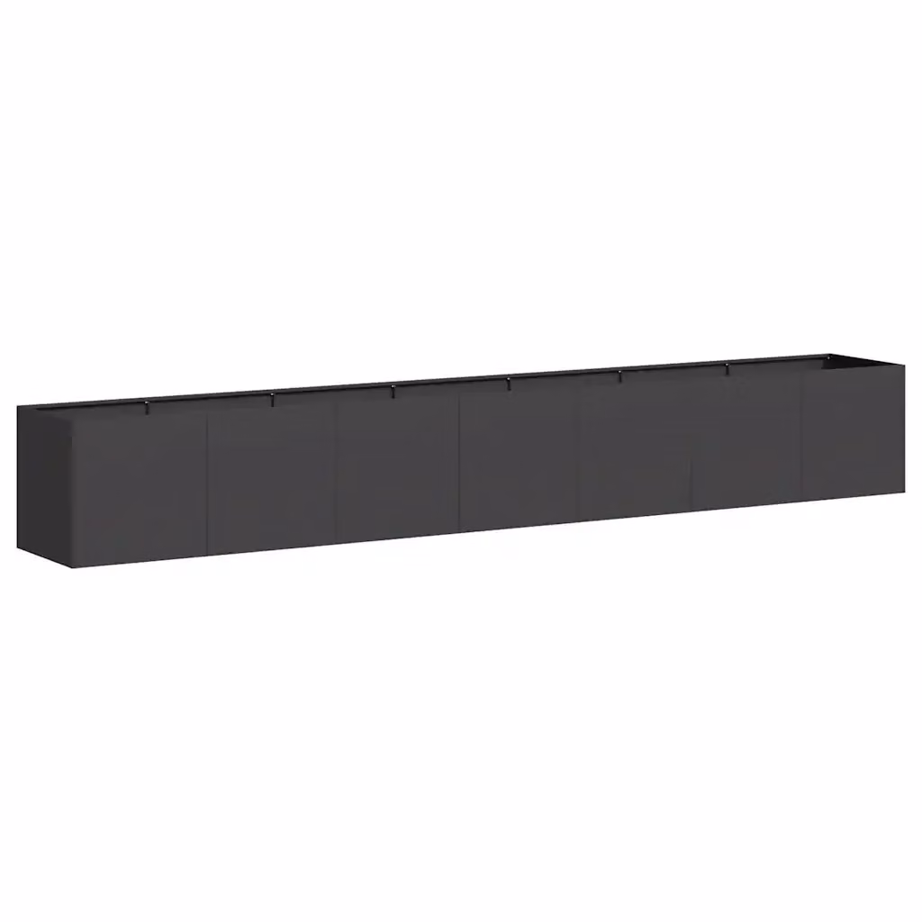 Fioriera a cassetta VIDAXL in acciaio nero per orto o giardino, L: 280 cm, P: 40 cm, H: 40 cm – 2