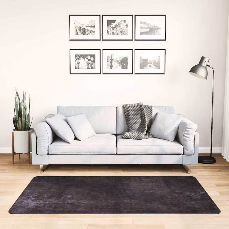 Tappeto lavabile vidaXL moderno in poliestere, colore antracite, L: 150 cm, P: 80 cm