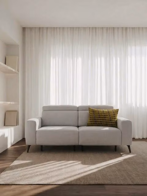 Divano 3,5 posti Calary Kenay Home colore perla con funzione letto e cuscini inclusi