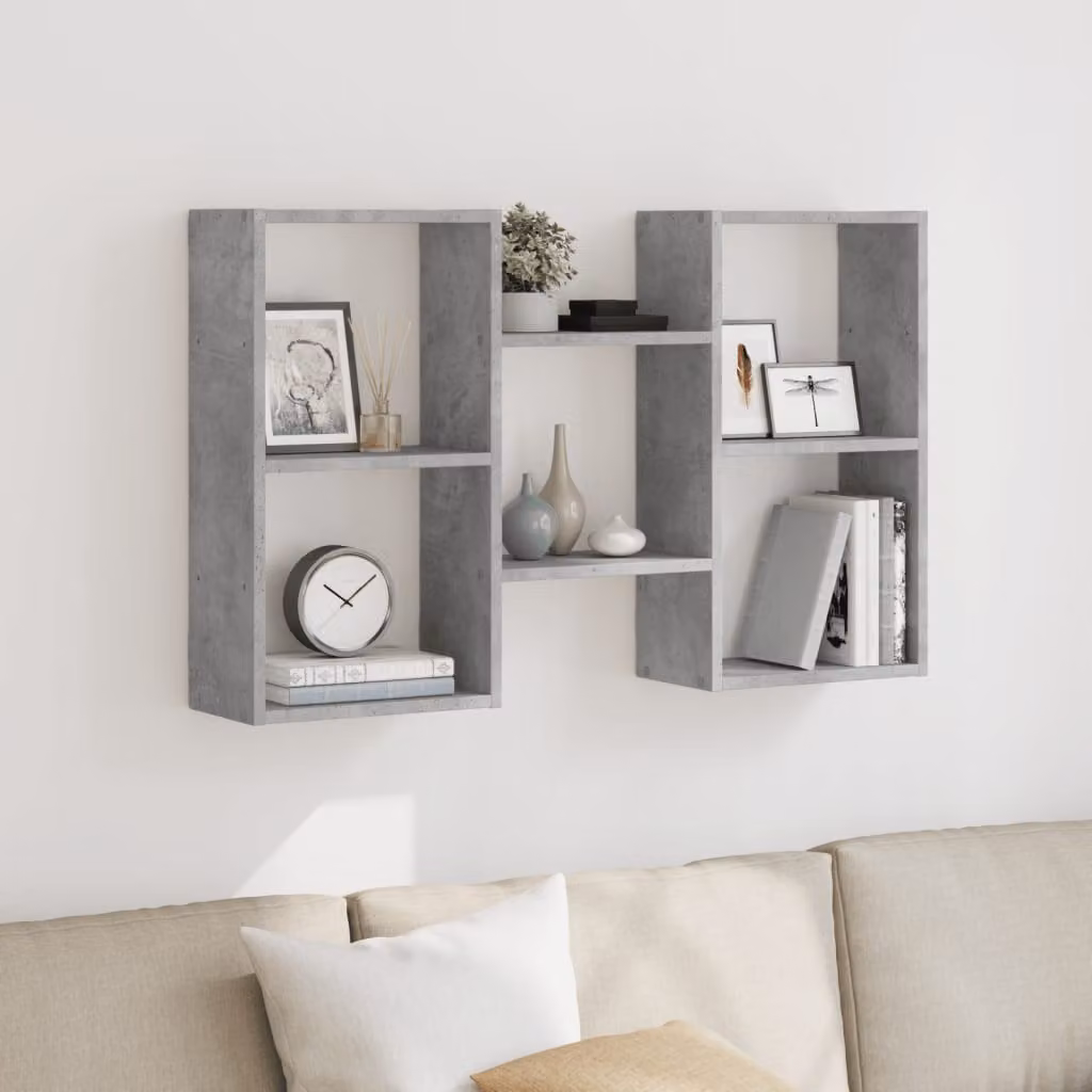 Scaffale a muro vidaXL moderno in MDF grigio cemento L: 96 cm, P: 18 cm, H: 60 cm
