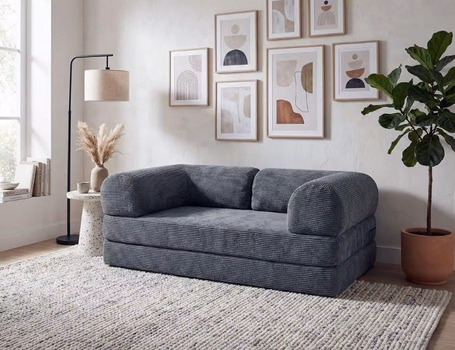 Divano letto a tre posti AUROLIA - grigio