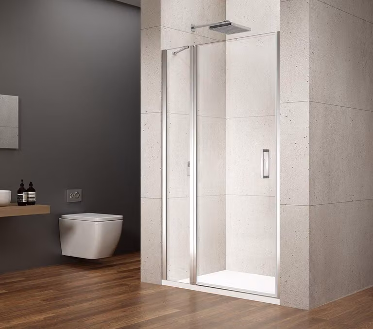 Porta doccia Gelco LORO con elemento fisso, altezza 900 mm, vetro trasparente