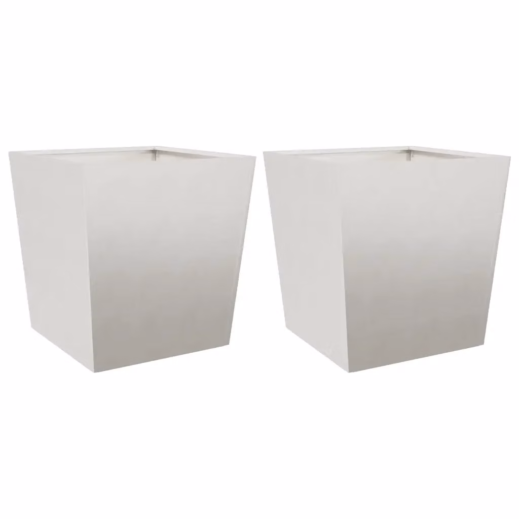 Set di 2 fioriere da giardino vidaXL in acciaio inox color argento, L/P/H: 50 x 50 x 50 cm – 2