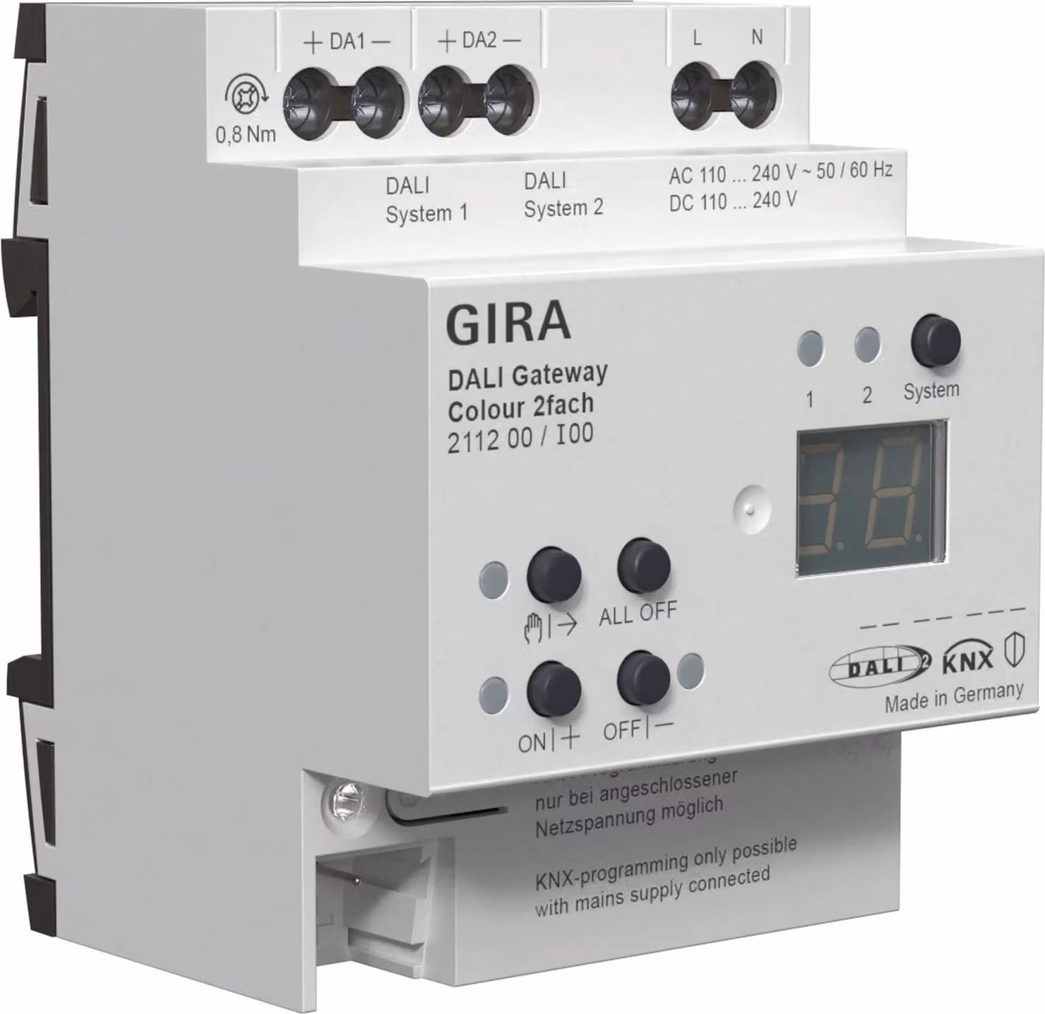 Gira DALI Gateway, Colour, 2f REG, KNX Secure, 1 pz.