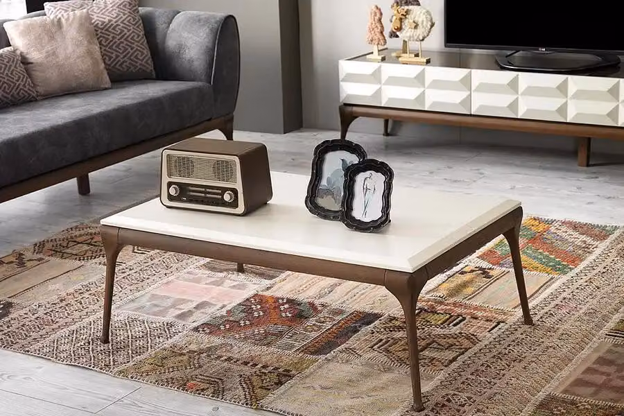Couchtisch Kaffeetisch Sofatisch Beistelltisch Wohnzimmertisch Beige
