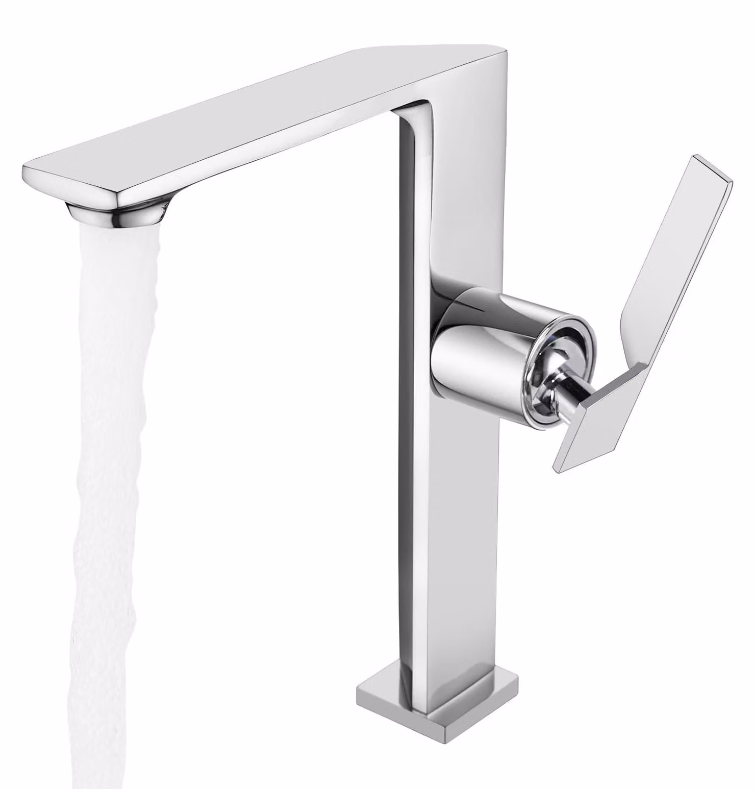 Omgoods - Rubinetto per lavabo cromato di alta qualità per bagno - Design moderno