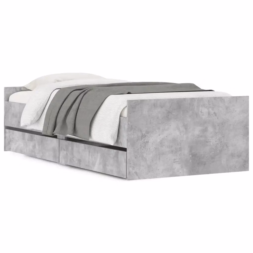 Giroletto con cassetti vidaXL in legno color grigio cemento L/P/H: 200 x 90 x 32 cm – 2
