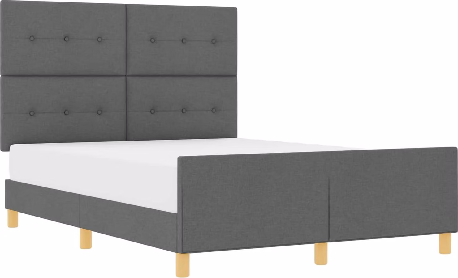Struttura del letto Grigio scuro 160 x 200 cm Tessuto